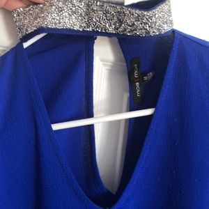 Royal Blue Diamond Neck